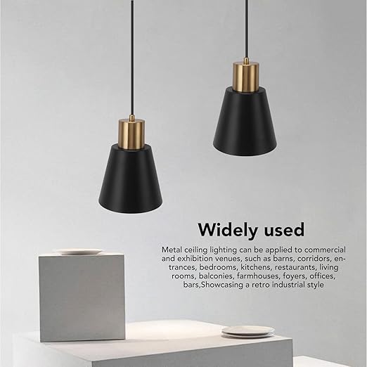 MOTUZP Moderne Industriële Metalen Plafondhanglamp Zwart Metalen Hanglamp Vintage Hangende Hanglampen voor E26 E27 Lamp photo 3