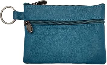 LOLUNA® Small Practical Genuine Leather Wallet - Credit Card - Key - Compact Flat for Men and Women - Various Colours, Duck Blue, Flat Leather Wallet Card Size Blue