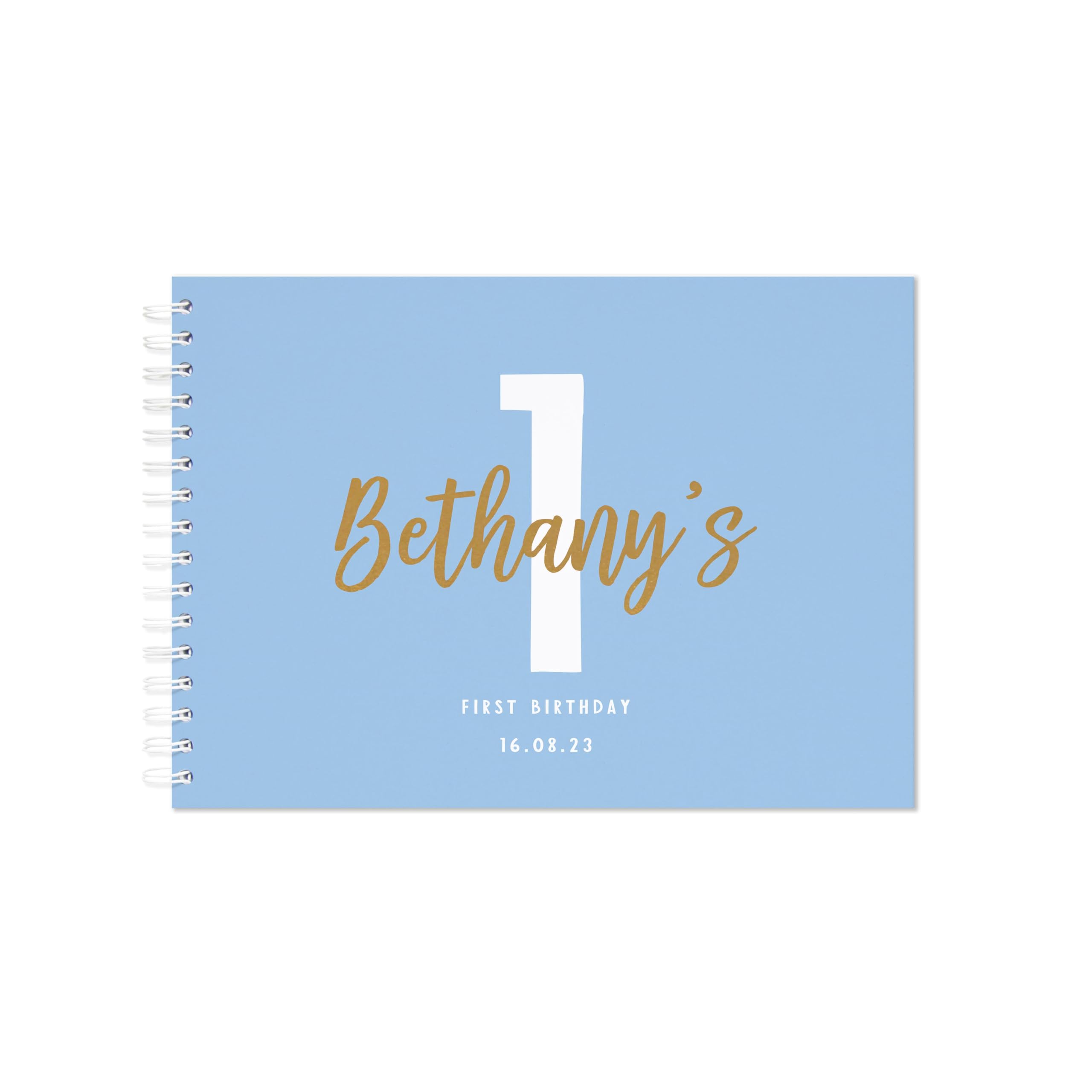 Personalised birthday guestbook | signing birthday guest book scrapbook notebook memories | 30th 40th 50th 60th 70th 80th 90th birthday sign in birthday party decor (A5 Hardback Blue) — image 1