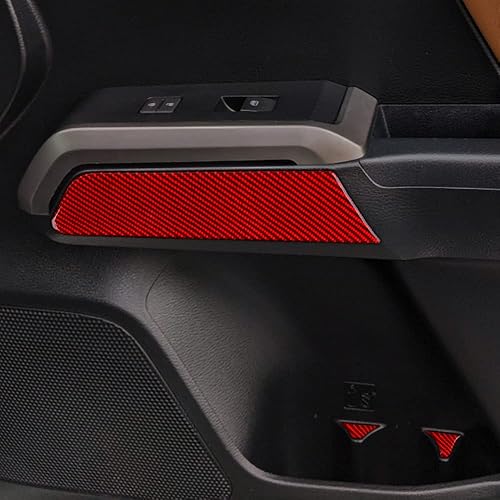 Miniatura 6 de AIRSPEED Adhesivo de fibra de carbono para cubierta del panel de control de elevación de la ventana de la puerta del automóvil, ajuste interior Rojo