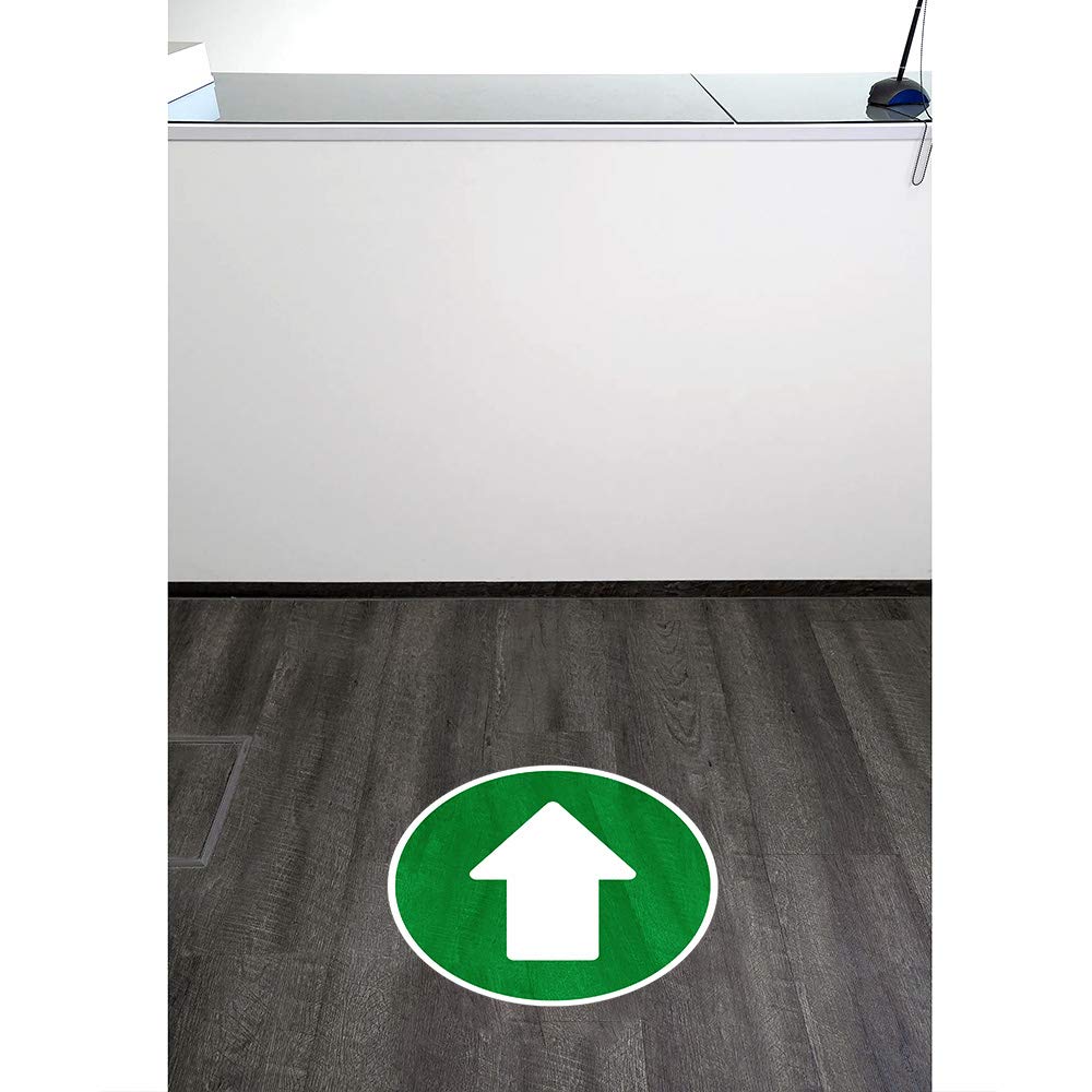 101SIGNCITY Bodenaufkleber – 25,4 X 12,7 Cm, Fluoreszierend Gelb, 2 Stück | Rutschfest, Für Innen & Außen