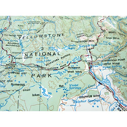 Hubbard Scientific 3D Yellowstone 419 Map | A True Raised Relief Map - You Can Feel The Terrain | Vacuum-Formed Molded Map | 18.5″ X 25″ | Detailed Topography #TOP6