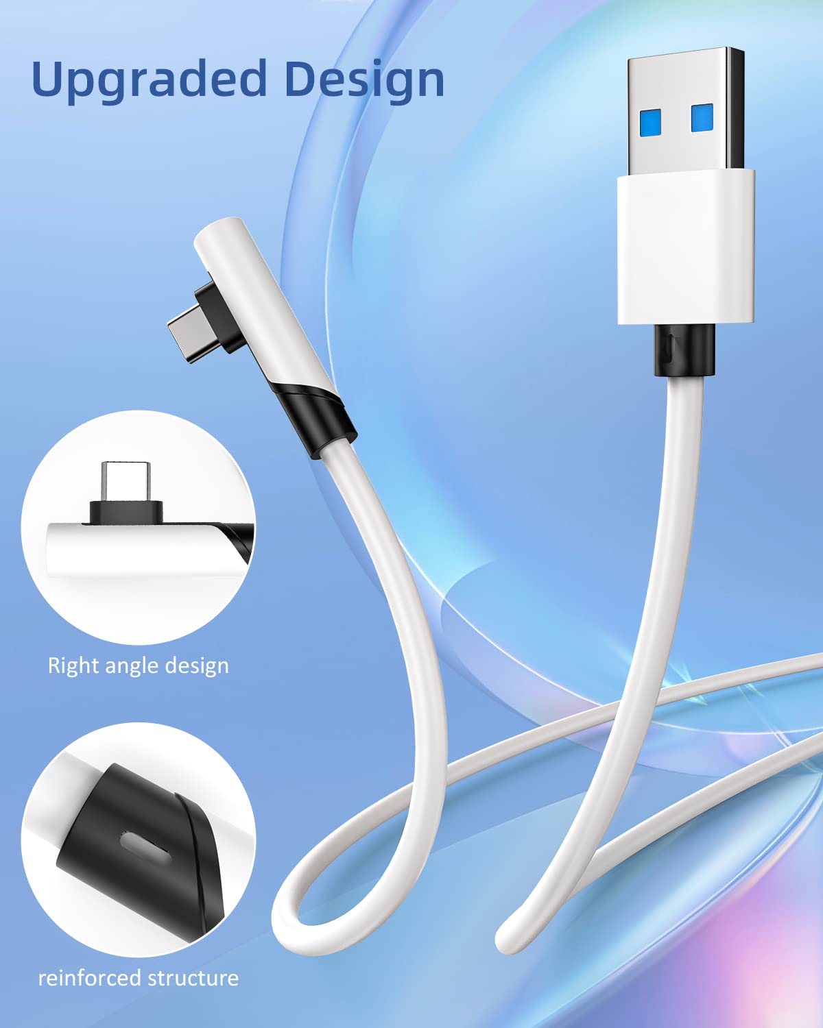 Cable de enlace Tiergrade 5M compatible con Meta Quest 3/Quest 2/Pro, PICO4/Pro, cable de PC con transferencia de datos de 5 Gbps, USB 3.0 a cable de tipo para auriculares VR y PC para juegos — view 3