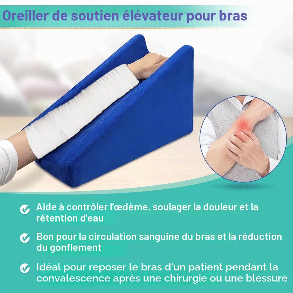Oreiller d'élévation des bras pour thérapie des bras cassés - Coussin en mousse pour levage post-chirurgie - Oreillers de bras surélevés pour dormir en fauteuil roulant - Coussin de coude -