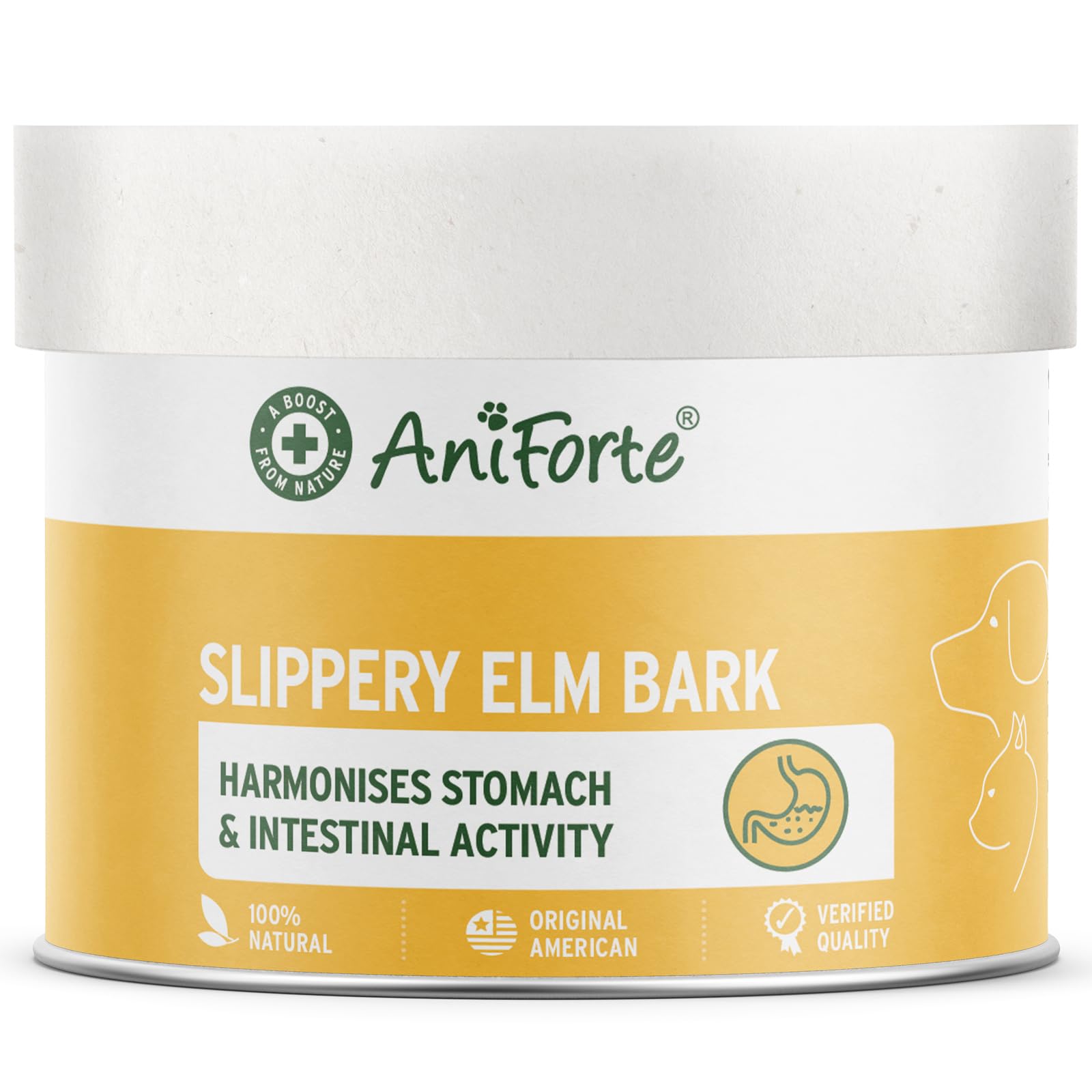 AniForte Slippery Elm Powder 100g: Slippery Elm for Cats & Dogs - Harmonises Stomach and Gastrointestinal Activity
