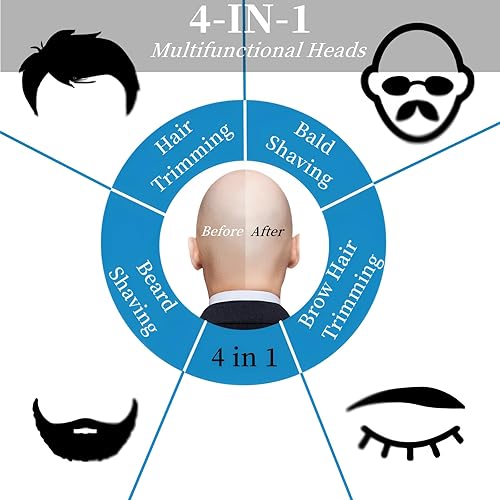 Miniatura 4 de Cuchilla de repuesto para cabeza de afeitadora Skull Shaver Pitbull Gold Silver Platinum PRO Shaver de repuesto de 4 cabezales, cabezales de