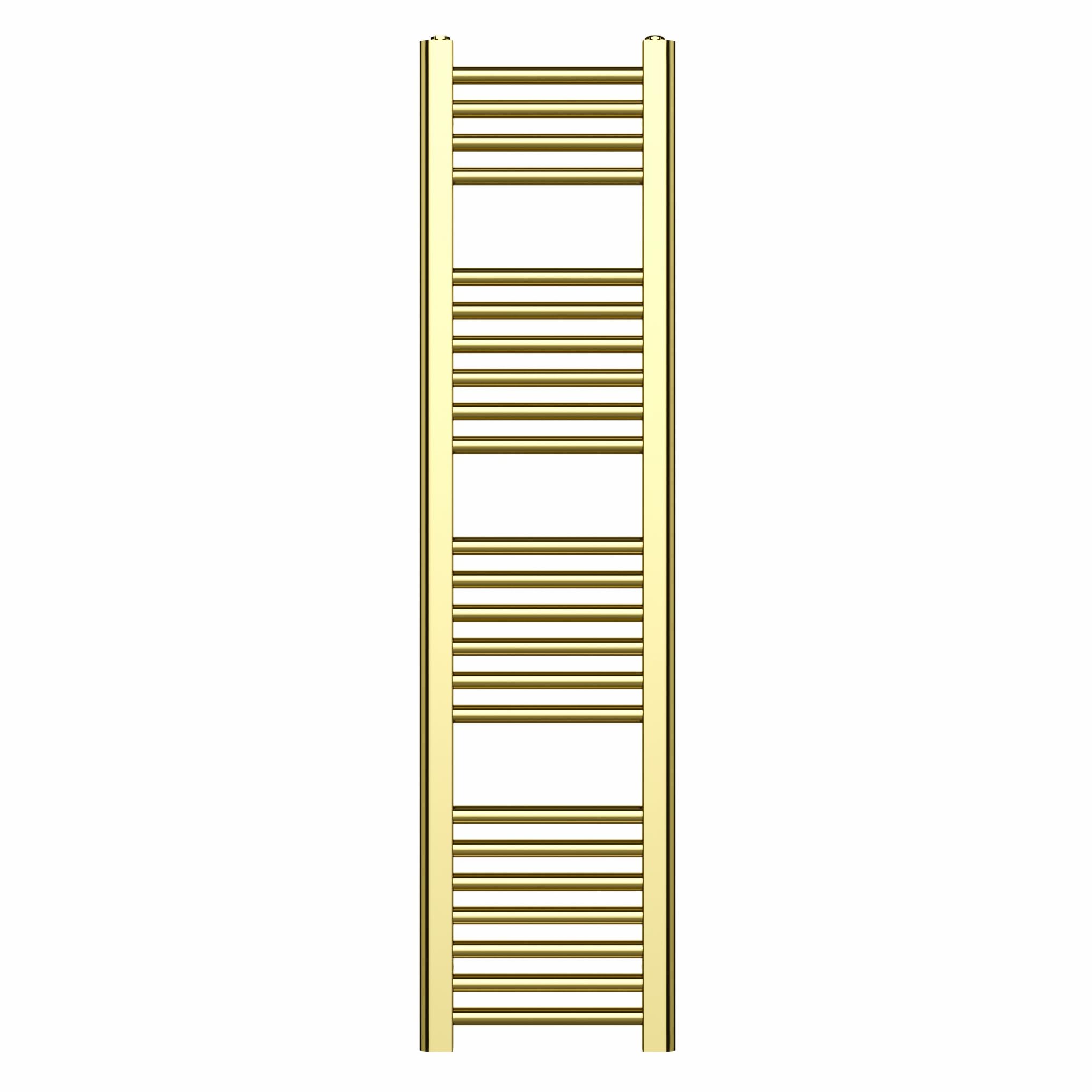 400mm Wide Gold Heated Bathroom Towel Rail Radiator For Central Heating UK (400 x 1200 mm (h))