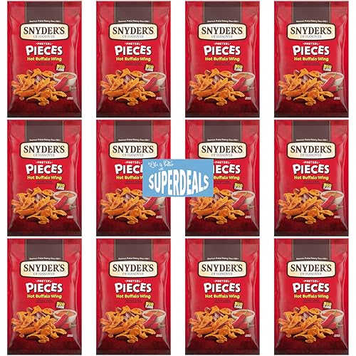 Image of Snyder's of Hanover Pretzel Pieces, Hot Buffalo Wing, 2.25 Oz Pack of 12 bundled by SUPERDEALS with mystery gift in every order