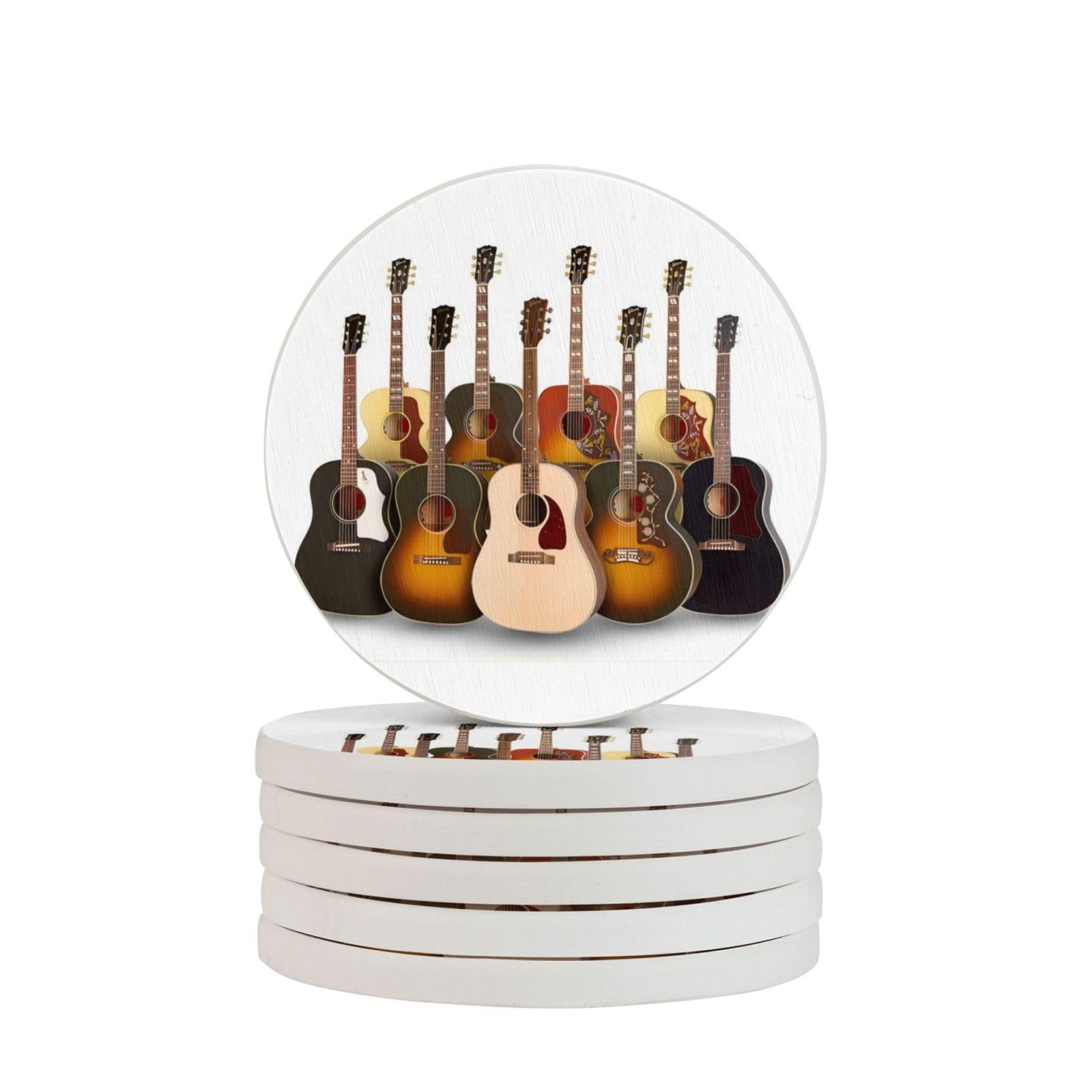 Dessous-de-verre diatomite guitare pour apéro musical et table basse de salon