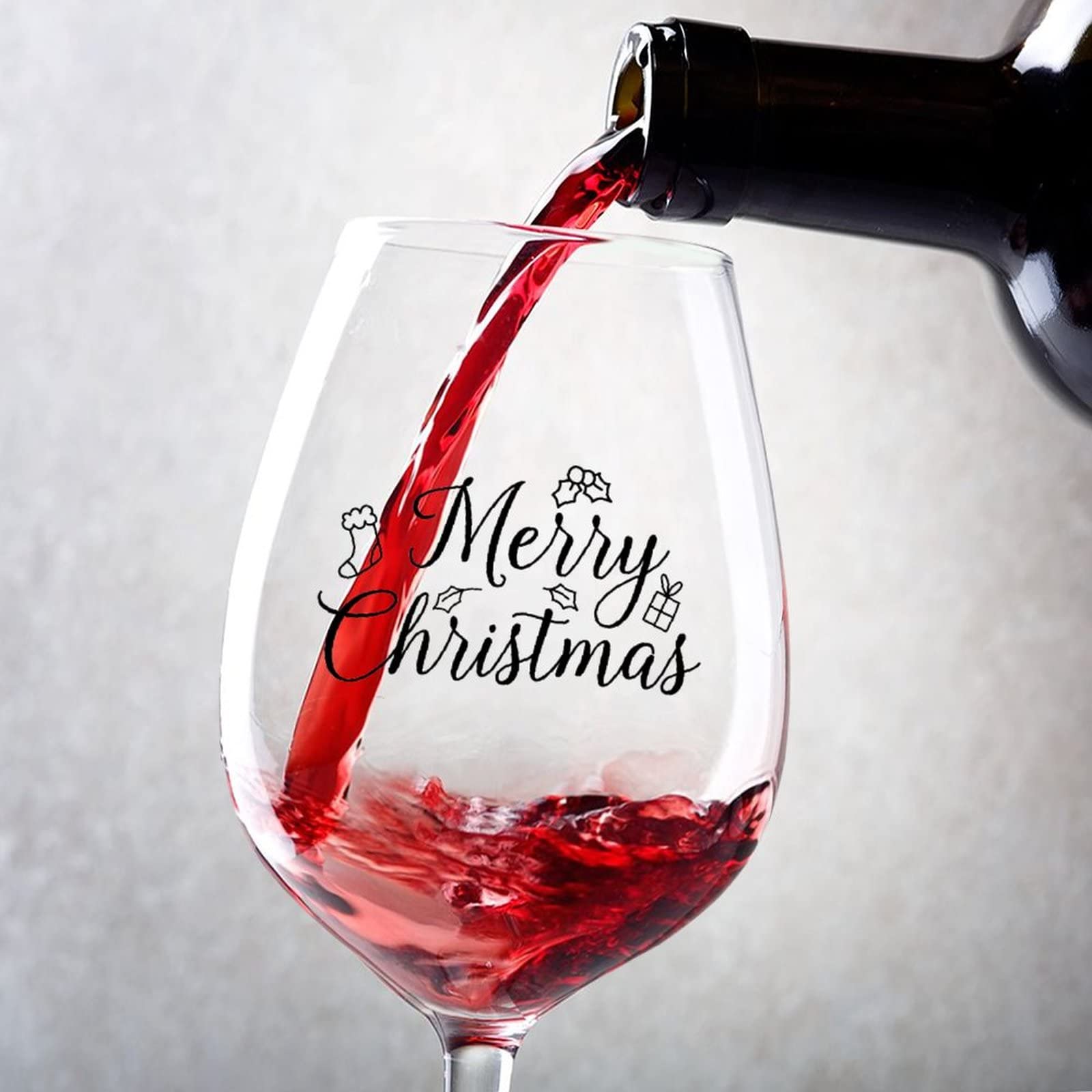 Verres à vin pour tous les usages avec design original Merry Christmas 325ml