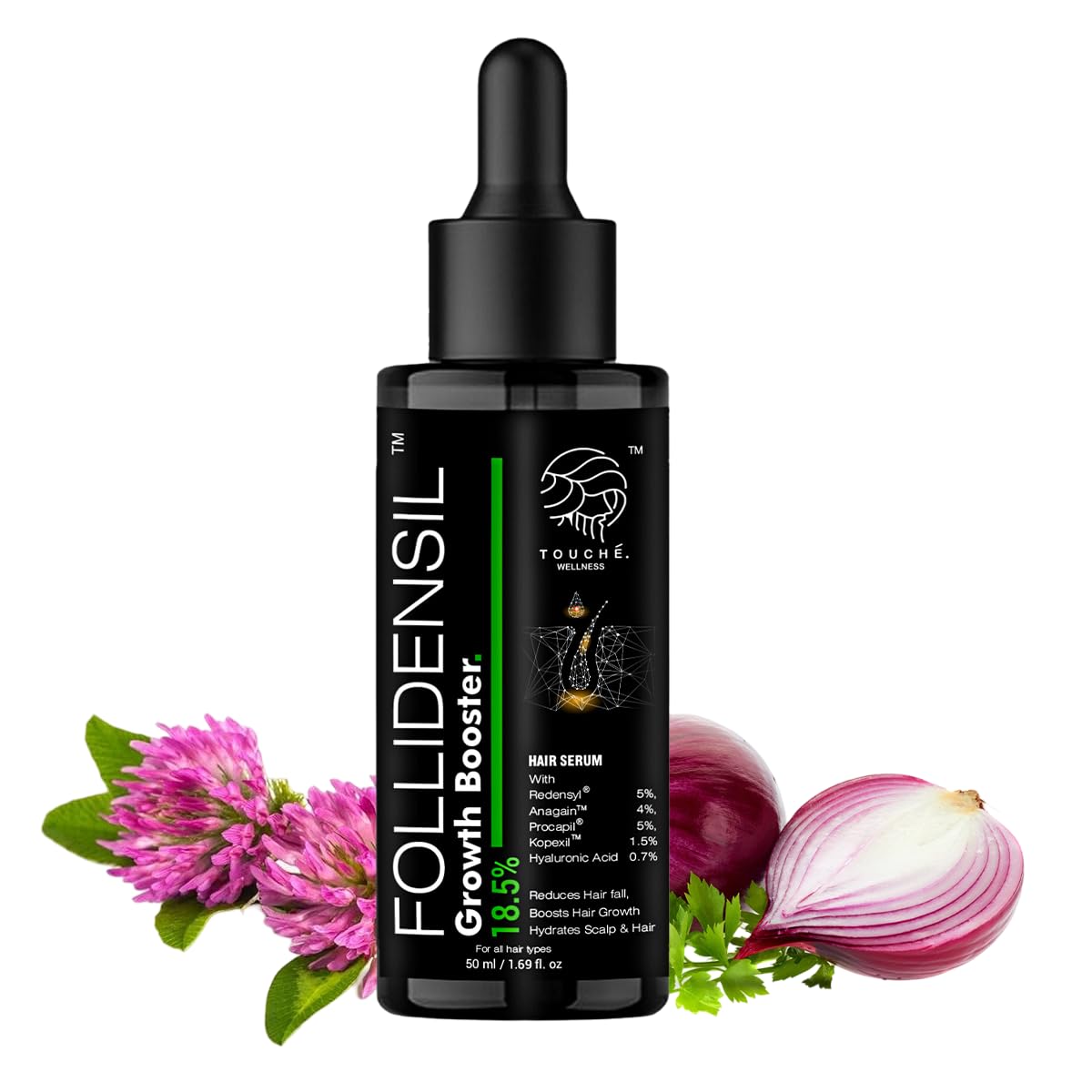 Touche Wellness Follidensil Growth Booster Hair Serum 18.5% | 5% Redensyl, 5% Procapil, 4% Anagain & 1.5% Kopexil | Controls Hairfall, Increases Hair Growth & Hair Density | For Men & Women-picture-10