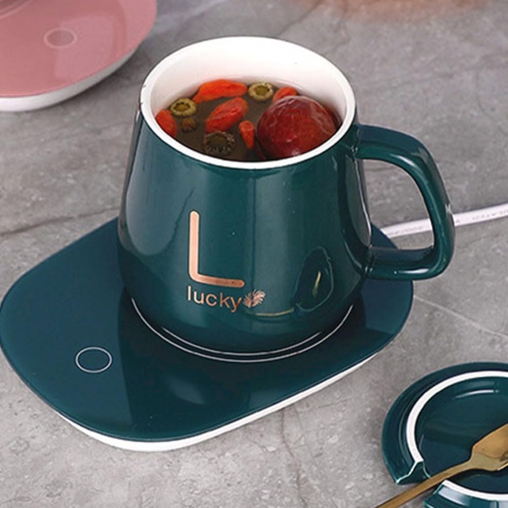 Scaldabicchiere USB con funzioni intelligenti progettato per mantenere una temperatura ottimale (verde con tazza)
