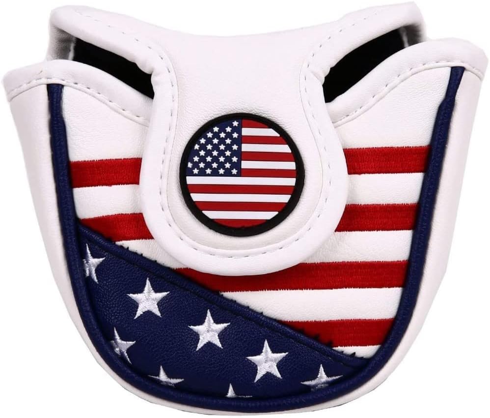 USA Stars and Stripes Magnetic Closure Golf Mallet Putter Head Cover for Odyssey Scotty Cameron Golf Builder
