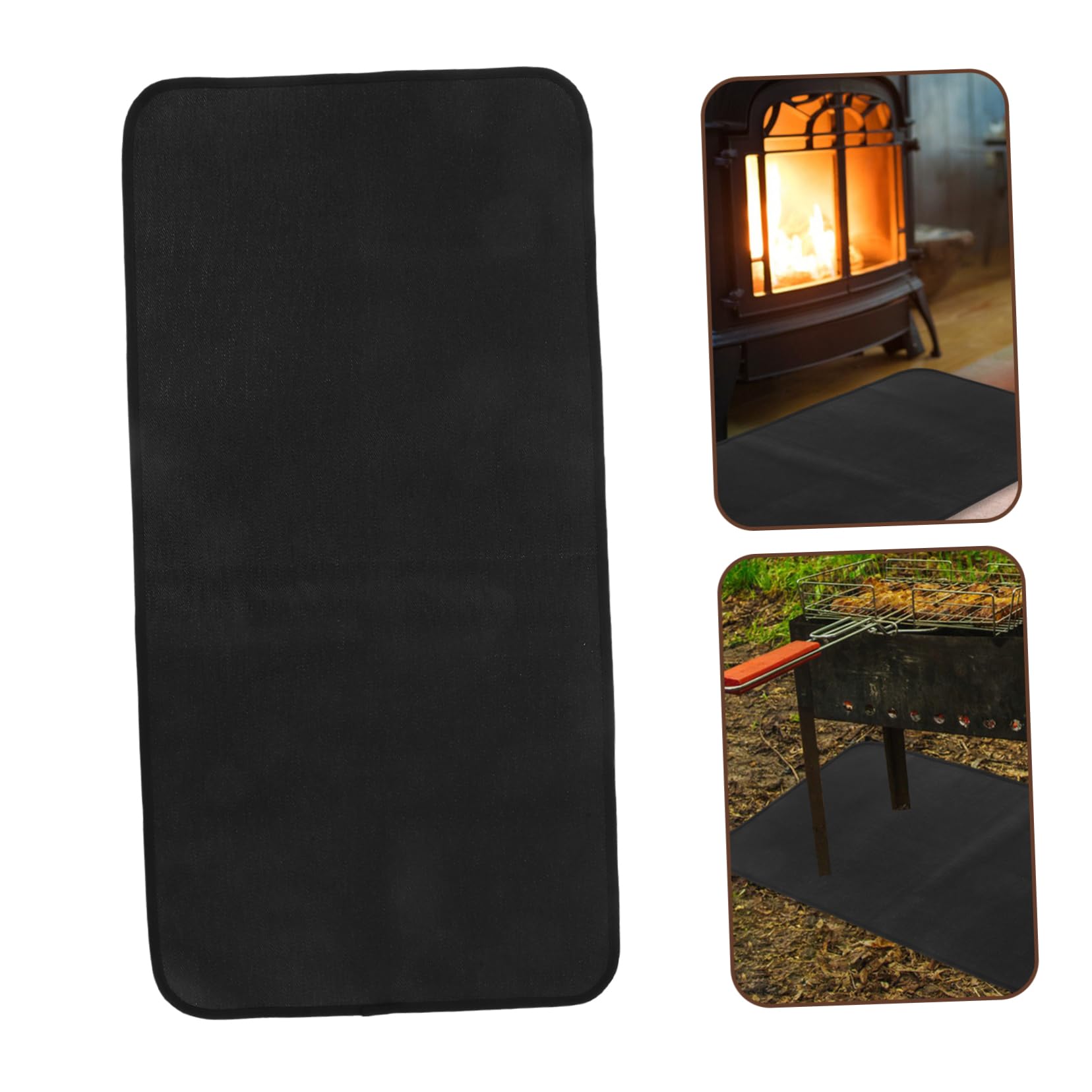 Happyyami Estera para Parrilla De Barbacoa Alfombrilla Ignífuga para Terraza y Patio Protector De Suelo para Barbacoa Accesorio De Seguridad para Fuego