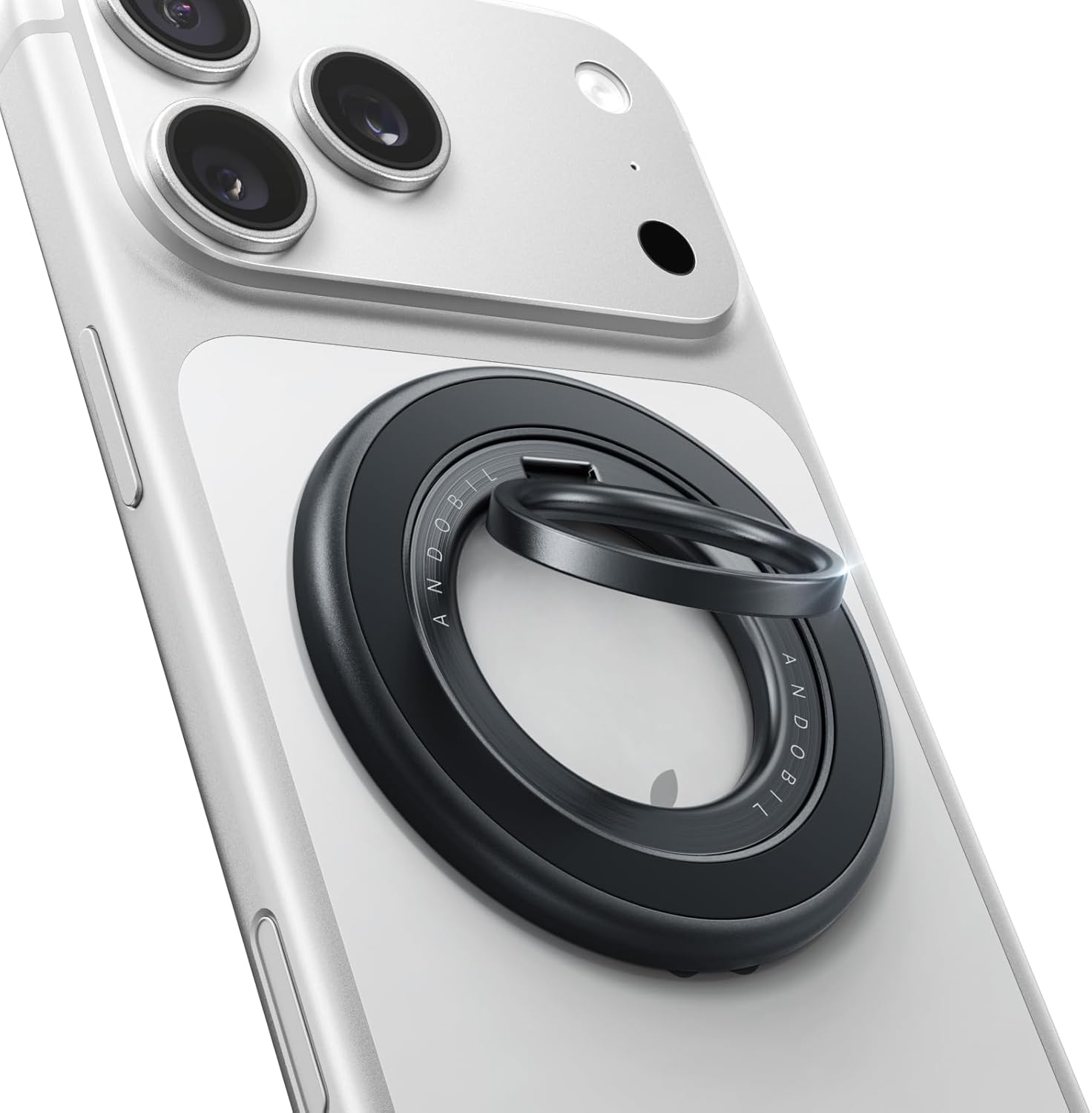 (Similar to stock photo) andobil [2025 3rd Gen] Magnetic Phone Grip for MagSafe [Sability Max] Stronger Two-Sided Magnet Cell Phone Ring Holder Compatible with MagSafe Accessories, iPhone 17 Pro Max Air 16 15 14 13 12, Black