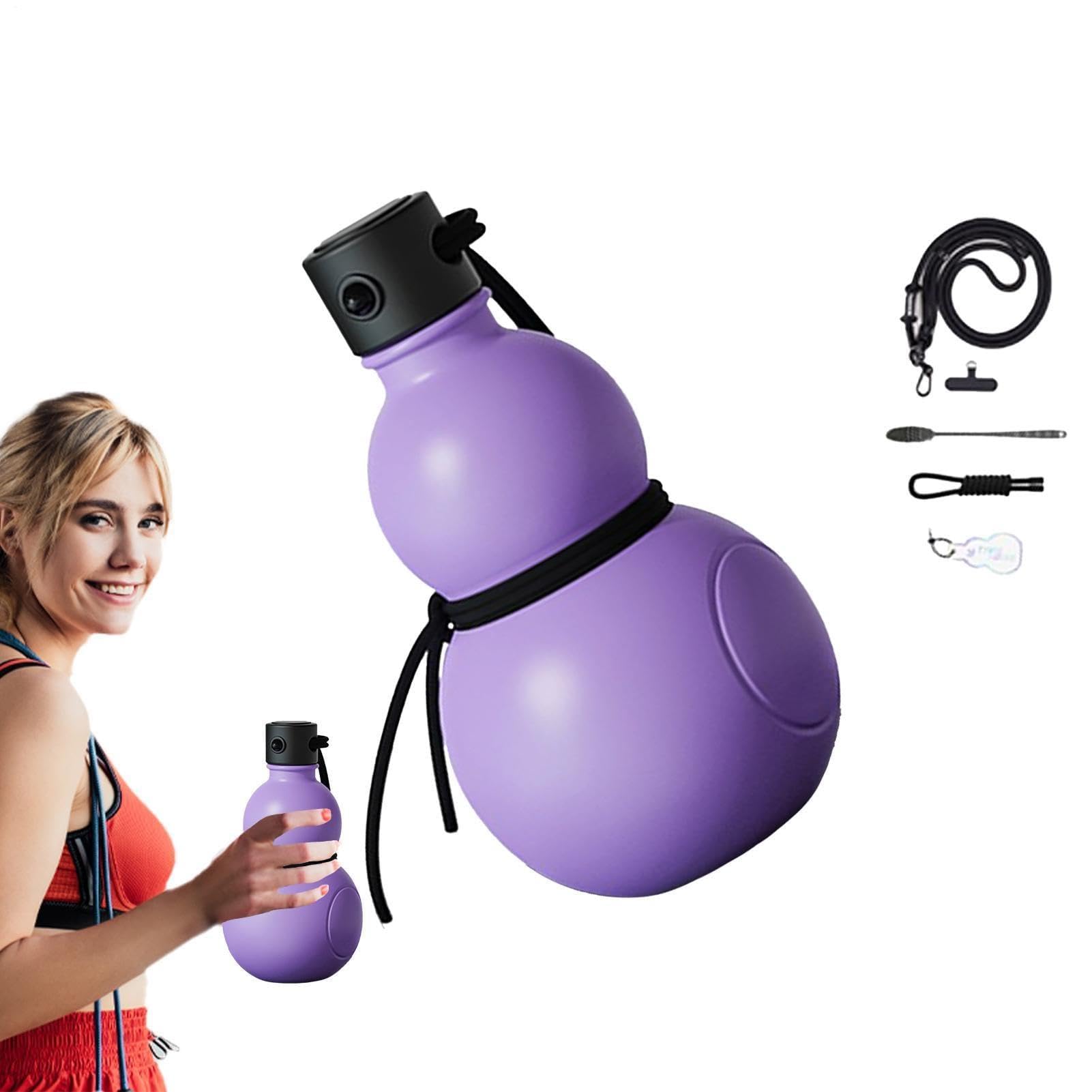 Bouteille de sport étanche style calebasse pour hydratation et décoration