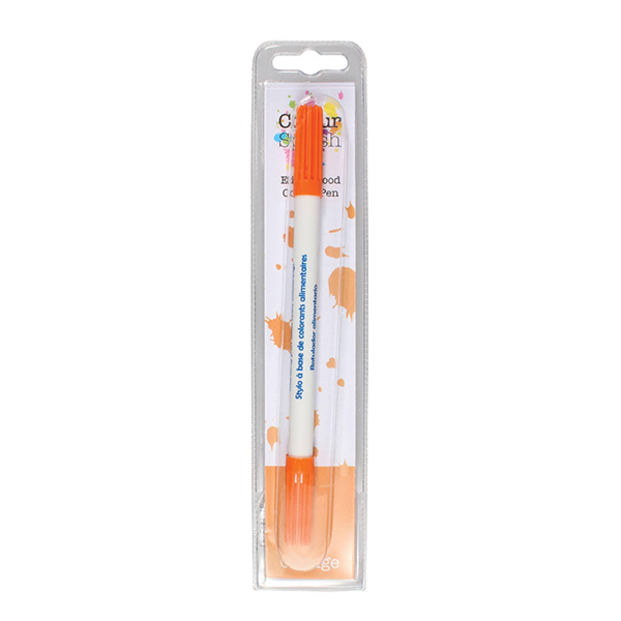 Colour Splash Edible Food Colouring Pen, Dual Tip Icing Pens, Food-Safe Paint Markers for Writing Messages & Drawing on Cakes & Cupcakes, Colourful & Easy to Use - Orange 2ml
