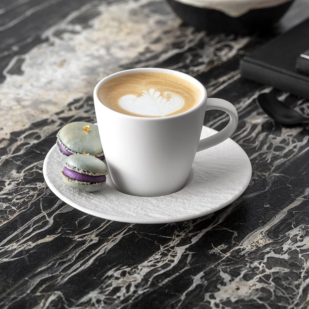 Villeroy & Boch Manufacture Rock Blanc White Premium Porcelain Espresso and Mocha Cup Dishwasher Safe