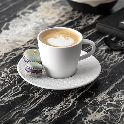 Miniatura 4 de Villeroy & Boch Fabricación Rock Blanc White Premium Porcelana Espresso y Mocha Cup Apto para lavavajillas
