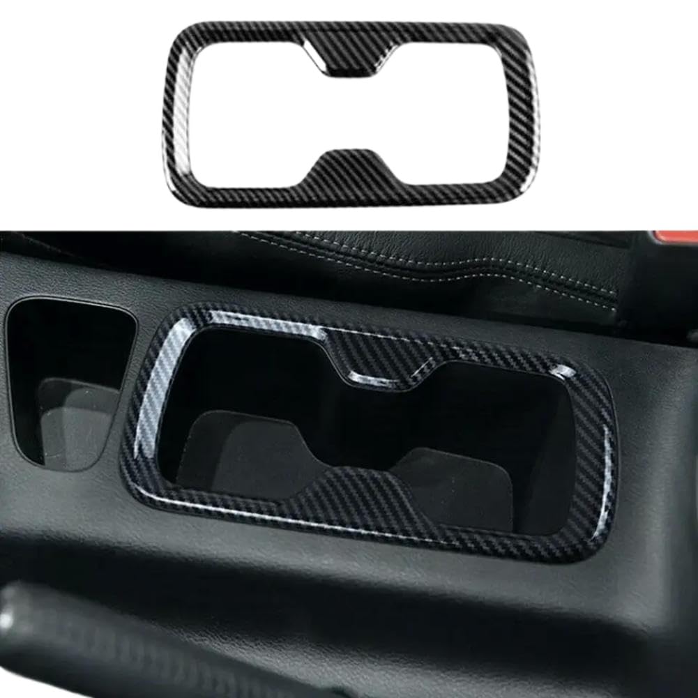Decorazione del telaio della tazza anteriore in carbonio nero in plastica ABS rivestimento interno del portabicchieri compatibile con Navara NP300 2015 2021