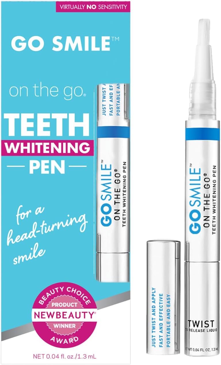 On the Go Teeth Whitening Pen 1.3mL, Portable Whitener & Stain Remover, Whitening Strips Alternative, Quick Dry Brush Applicator, Travel Size Oral Care Gift for Women & Men, Mint, Pack of 1