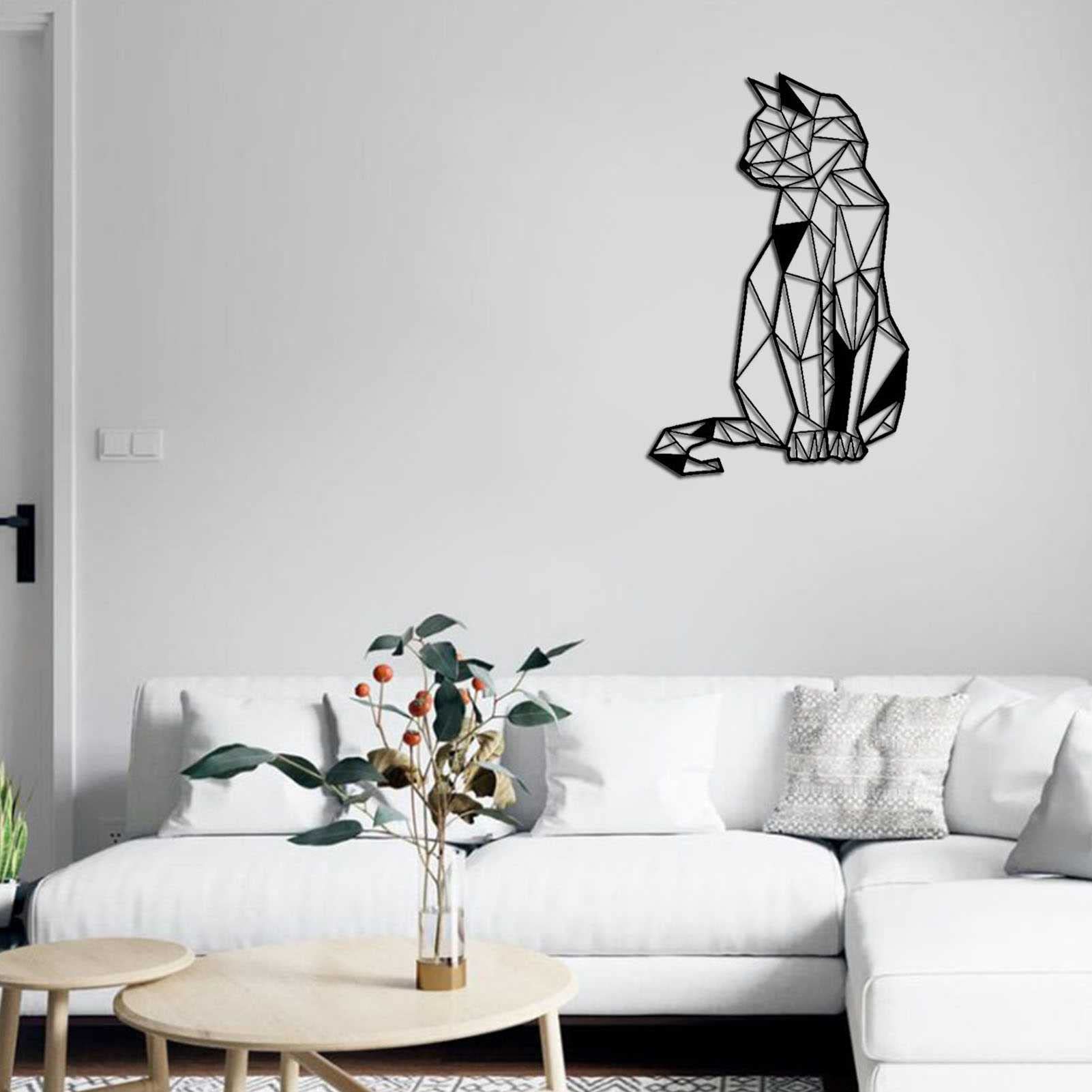 ノートルモンド Wall Art ウォールアート 家具 インテリア 傷あり Amazon.co.jp: 幾何学的な猫のメタルウォールアート、猫の