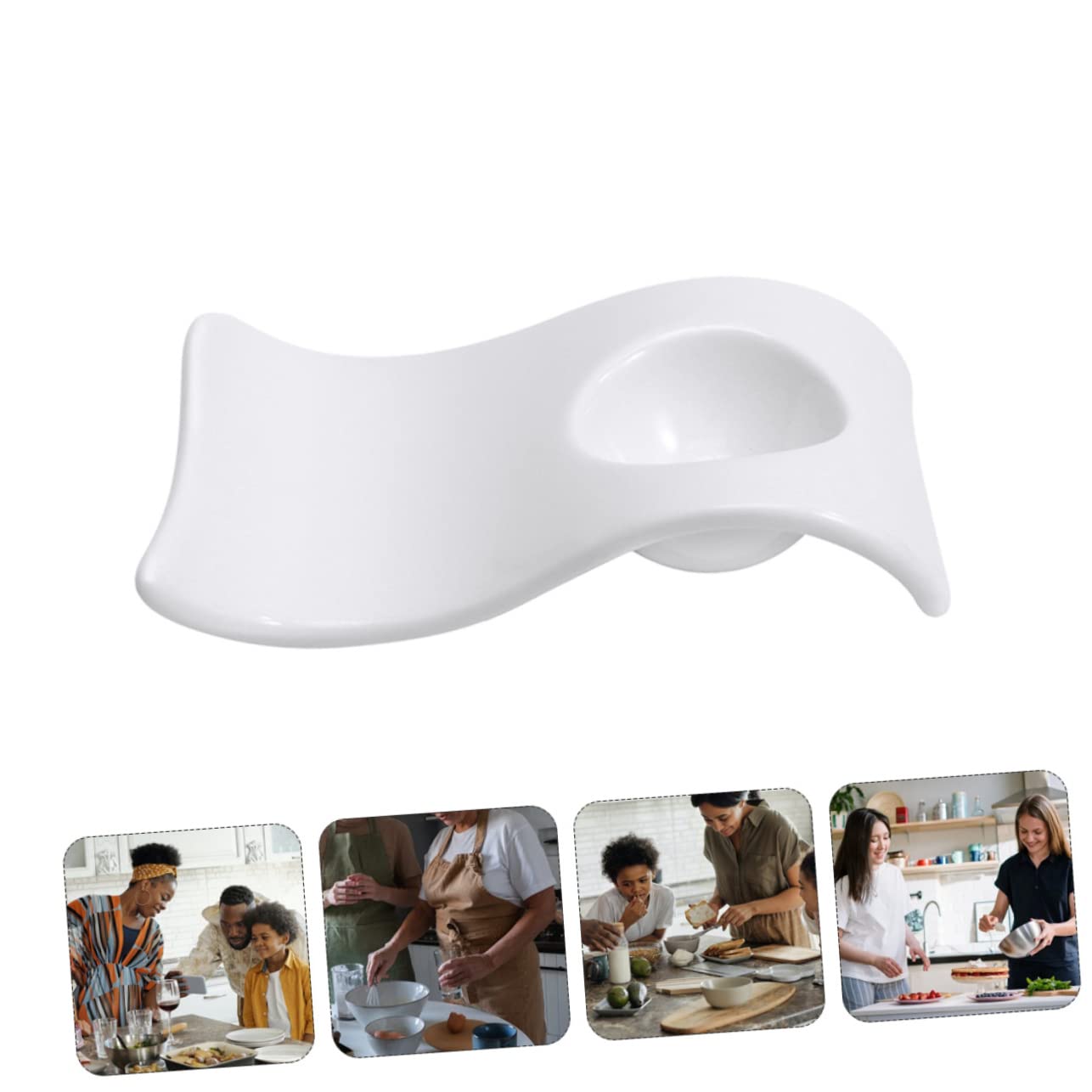 SHOWERORO Lot De 6 Coquetiers Ondulés en Céramique Blanche, Porte-œufs Légers Et Robustes, Adaptés pour Petit-déjeuner Et Service à Table, Contenant D'œufs Pratique Et Réutilisable