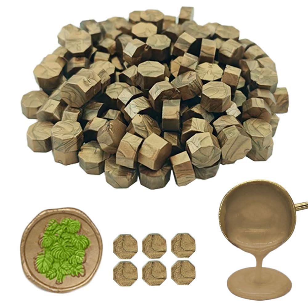 Ioggtser Octagon Sealing Wax Beads for Seal Stamp - 360 PCS for Making Seals for Wedding and Party Invitations (Brown)