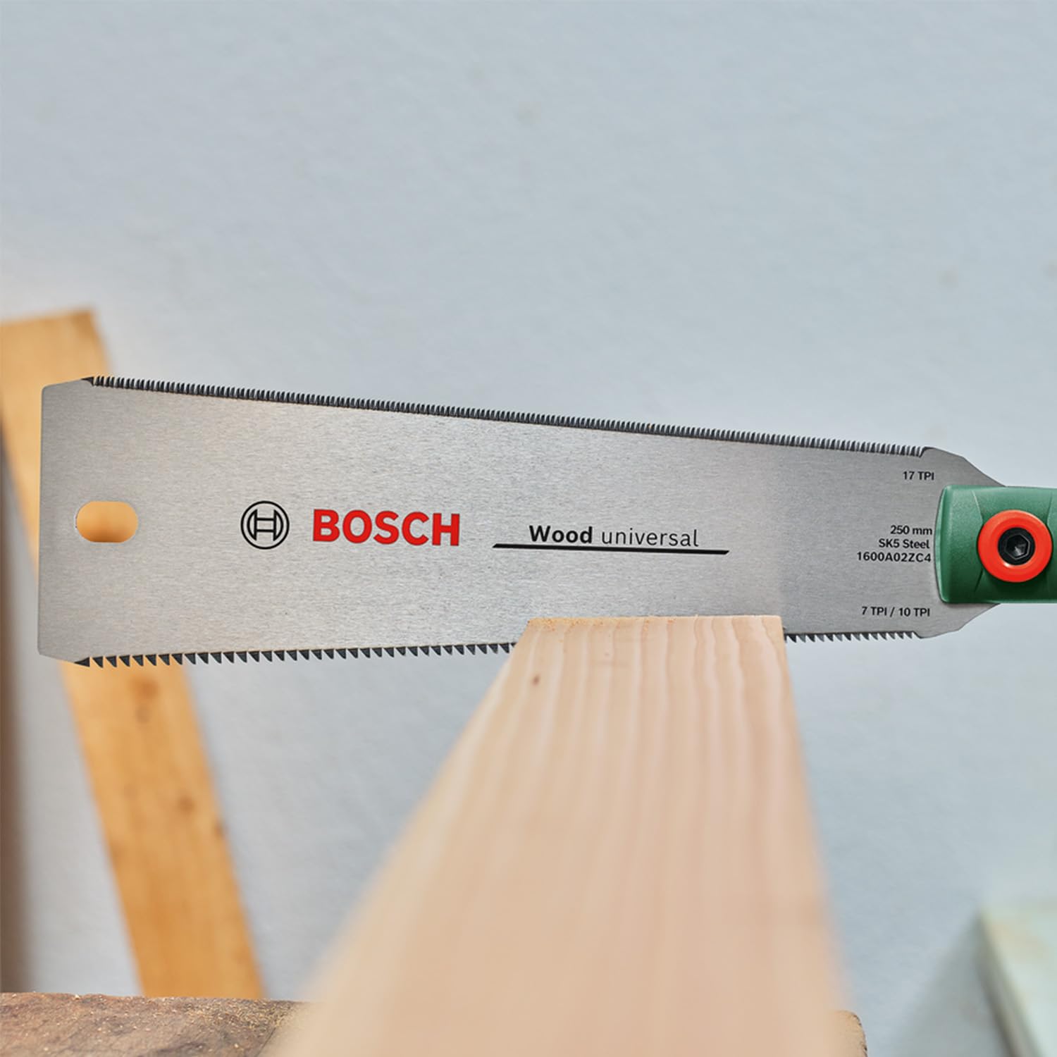 Bosch Sierra japonesa Ryoba 250 mm (cortes enrasados y precisos madera y plástico; hoja acero SK5 flexible; dientes doble cara 7-10/17 TPI; empuñadura ergonómica extralarga)