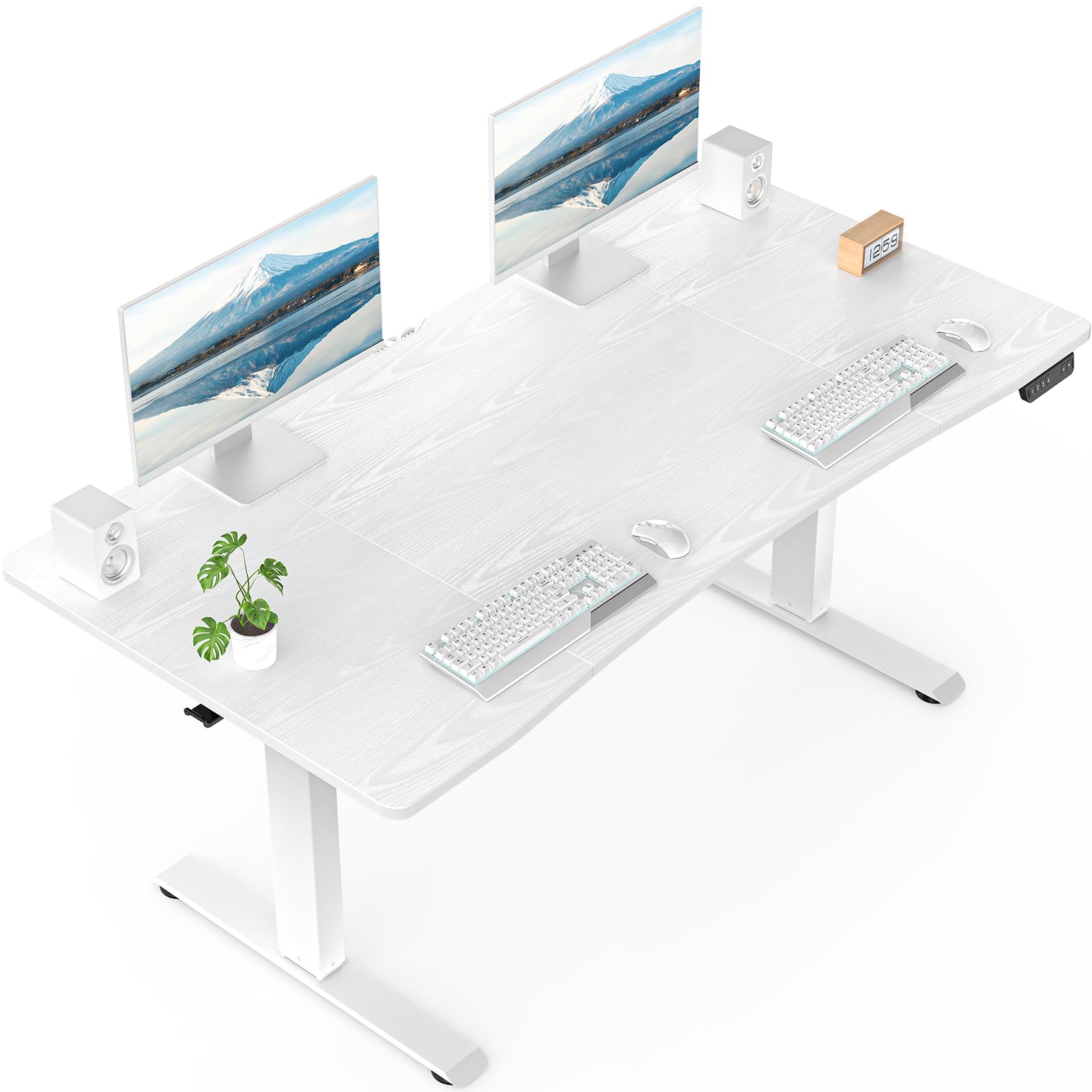 Veken 63 x 28 Inch Electric Standing Desk with Adjustable Height Sit to Stand Computer Table for Study