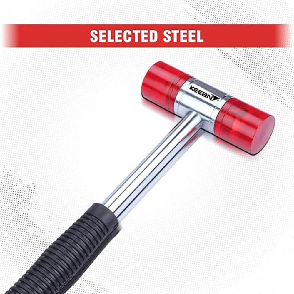 KEEAN 40 MM Soft Faced Acetate Mellet Industrial Hammer Non Slip Rubber Grip Bending Forming Metal Tile Fitting Wood Work Professional 1