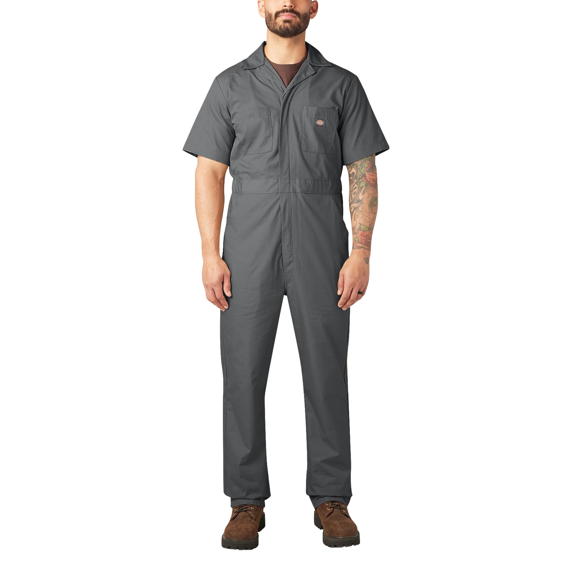 Dickies Men's Short-Sleeve Coverall, Gray V1, M Short