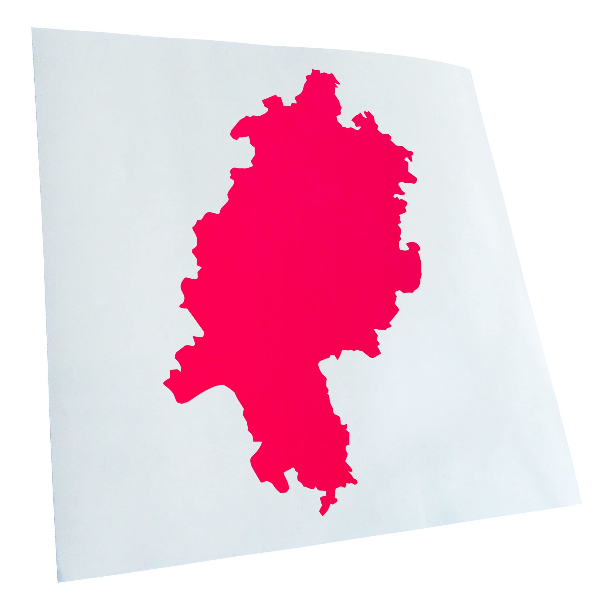 Kiwistar - Car Sticker - Neon Pink - 50 x 33 cm Hessen Germany Silhouette - Rear Window Car Sticker Weatherproof for Car Truck Moped Truck - Sticker Exterior Self-Adhesive Tuning Accessories for
