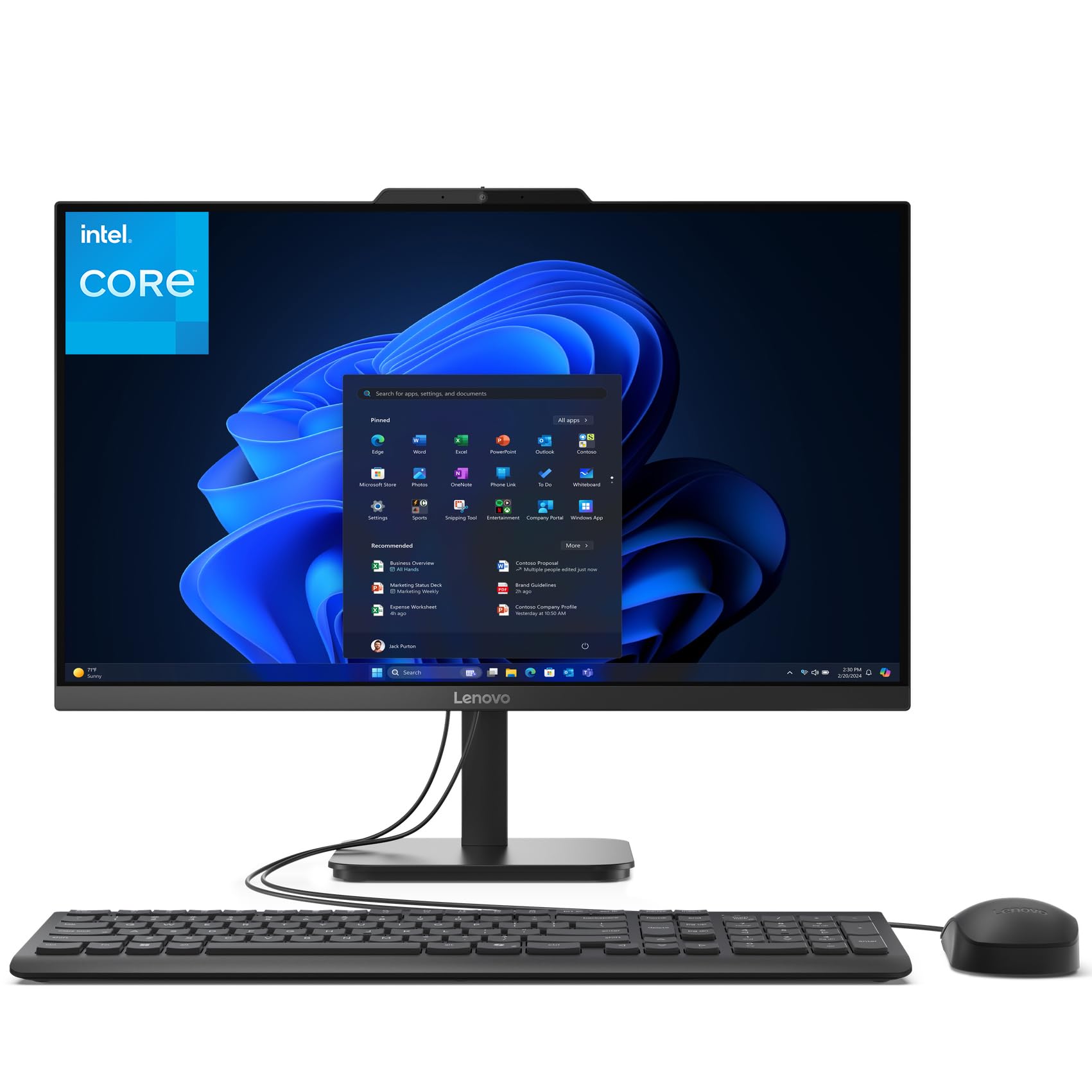 Lenovo 24 All-in-One Desktop Computer for Home Office, Intel 8-Core Processor (Beat i5-1140G7), 23.8" FHD AIO, WiFi 6, BT 5.2, RJ-45, HDMI, Keyboard & Mouse, Windows 11 Pro - 32GB RAM, 1TB PCIe SSD