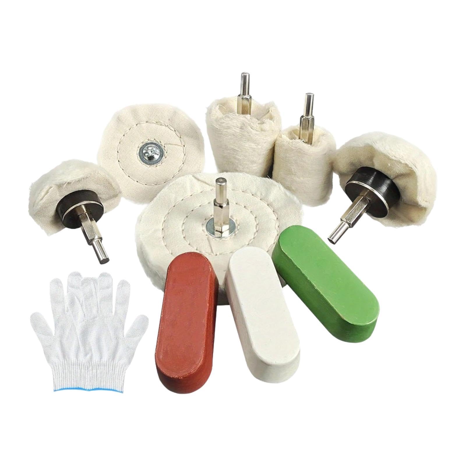 Qianly Ensemble de 6 disques pour polissage et gants pour nettoyage des moyeux