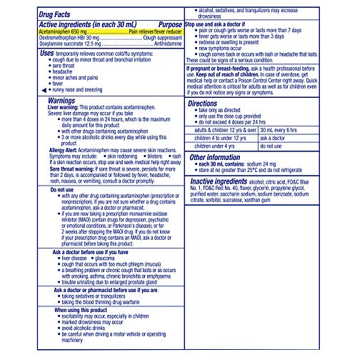 Vicks NyQuil, Cough, Cold & Flu Relief for High Blood Pressure, Sore Throat, Fever, and Cough