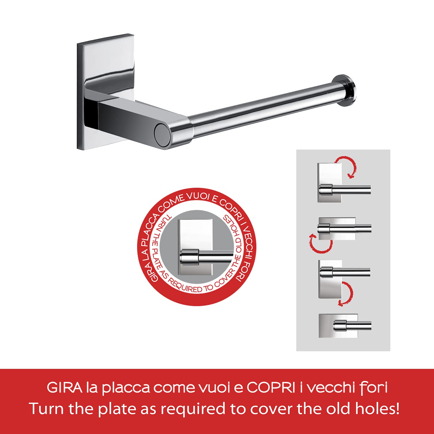 Gedy G-Singapore Toilet Roll Holder, Chrome, Components Made of Stainless Steel and Cromall, 10 Year Warranty - Image 4