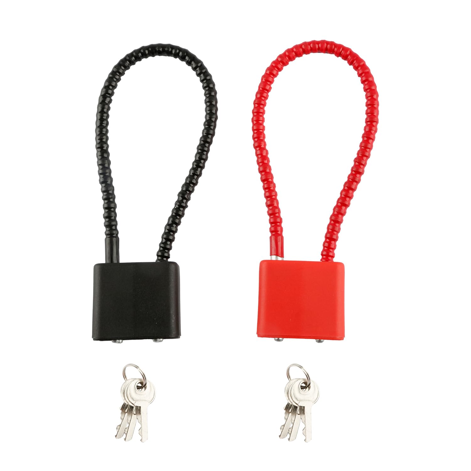 Tabanzhe Long Steel Rope Padlocks with Keys, 2PCS 20cm Cable Heavy Duty Locks for Suitcase Luggage, Gate, Bicycle, Gym Locker