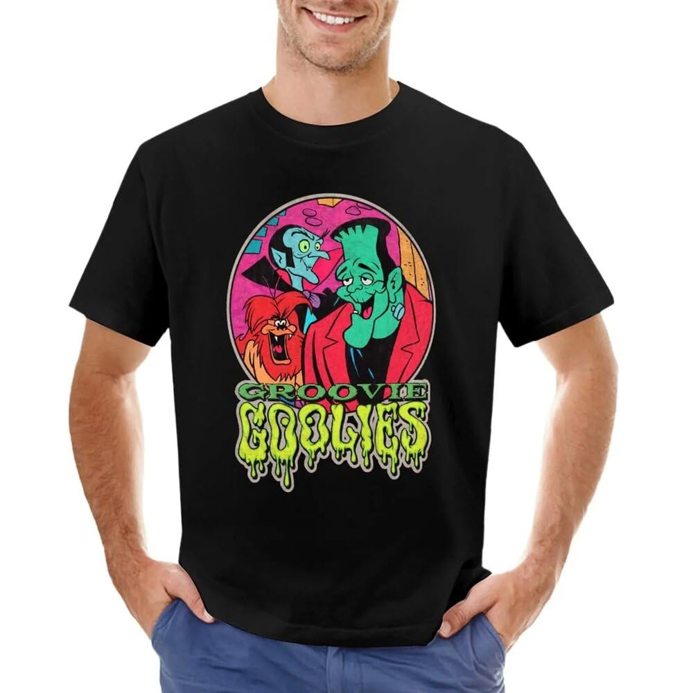 Groovie Ghoulies 1970-71 Saturday Morning Cartoon Characters T-Shirt Funnys Men Black L