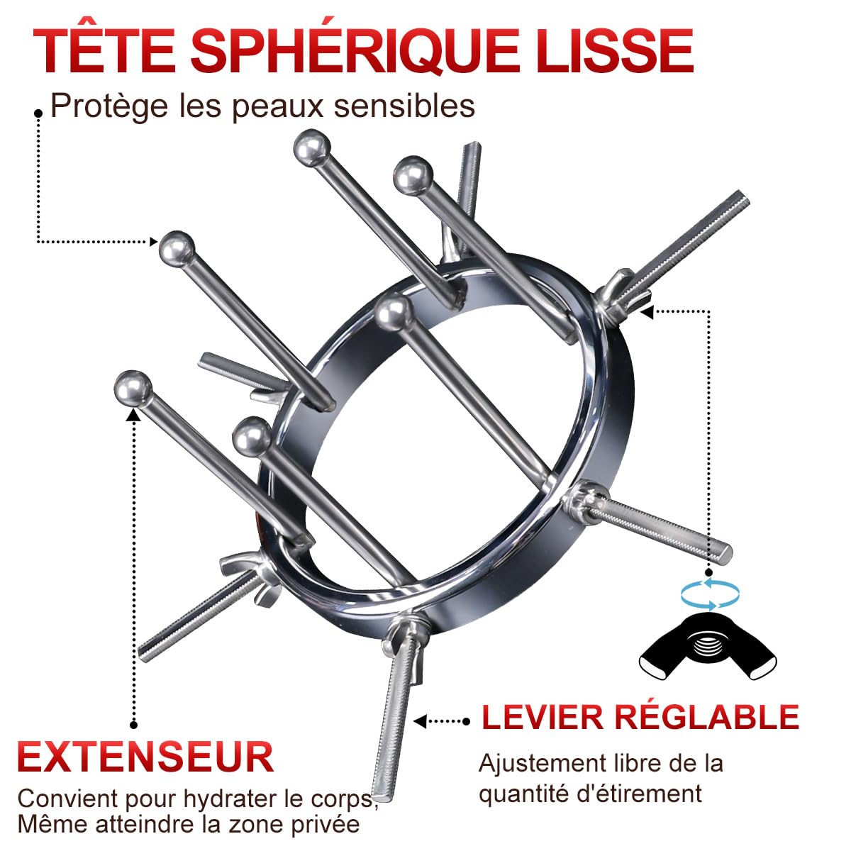 Dilatateur Anus en Métal,6 Vis Plug Anal Jouet Réglable,Stimulation Anal et Vaginale,Jouet Sexuel Unisexe,ouet Sexuel Adulte pour Femmes et Hommes