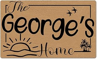 Funny Welcome Doormat for Entrance Way Indoor Front Porch Mats - The Family Name - Personalized Funny Home Beach House Decor Mat Anti-Slip Rubber Doormat House Warming Gift Mats 23.7(L) x 15.9"(W)