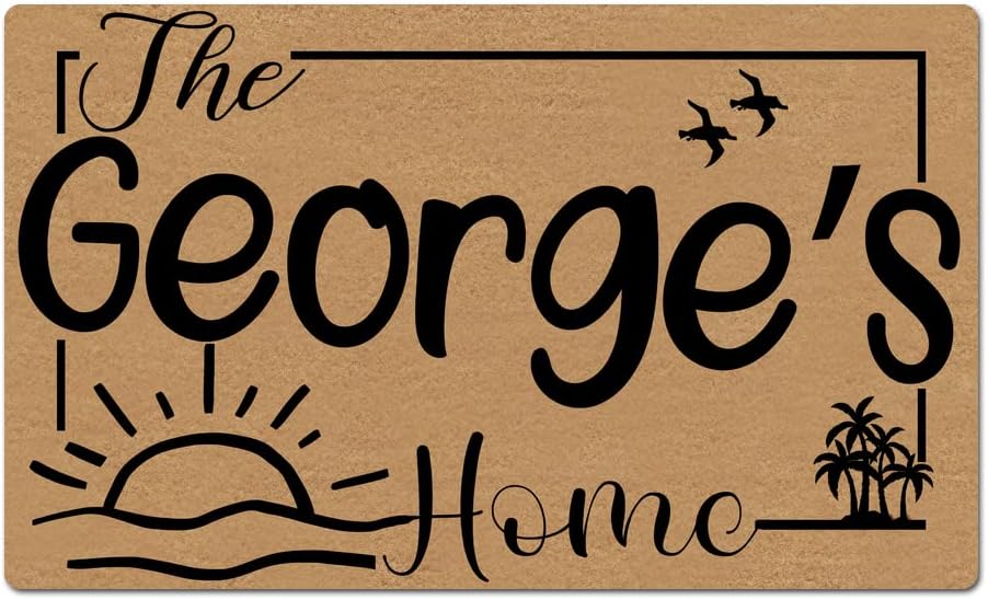 Funny Welcome Doormat for Entrance Way Indoor Front Porch Mats - The Family Name - Personalized Funny Home Beach House Decor Mat Anti-Slip Rubber Doormat House Warming Gift Mats 23.7(L) x 15.9"(W)