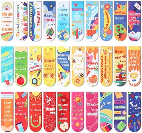 Amazon.com: 48 Pcs Teachers' Day Magnetic Bookmarks Teacher ...