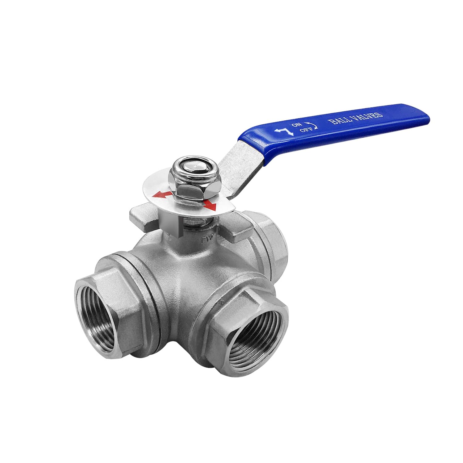 Válvula de bola de 3 vías Beduan 1 NPT en acero inoxidable 304 tipo L para agua y gas