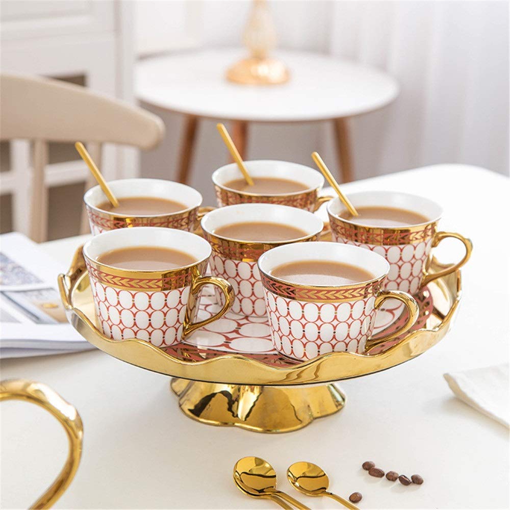 Amazon.com: KOHARA Tea Set Gold Jewelry Plaid Elegant Ceramic Tea