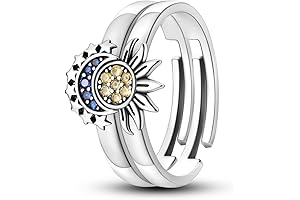Keep Climbing Silver Sun Moon Ring