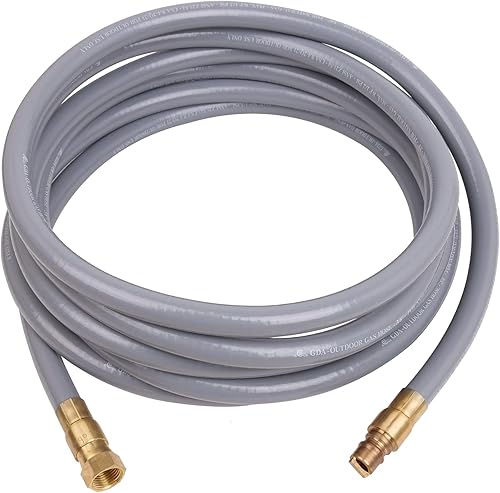 Miniatura 2 de Empava ID - Manguera natural de desconexión rápida de gas con rosca hembra de 38 pulgadas, 15 pies, certificado CSA, gris
