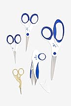 DMC - Set de 5 tijeras multiusos | 5 pares - Tijeras para bordar, coser, manualidades y uso diario | Cortador de hilos | Tijeras de cigüeña bañado en oro - Hoja de acero - Empuñadura suave