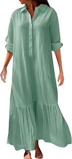 Going Out Dresses for Women Winter Clothes Outfits Travel Lightweight Semi Formal Midi Long Sleeve V Neck Dress