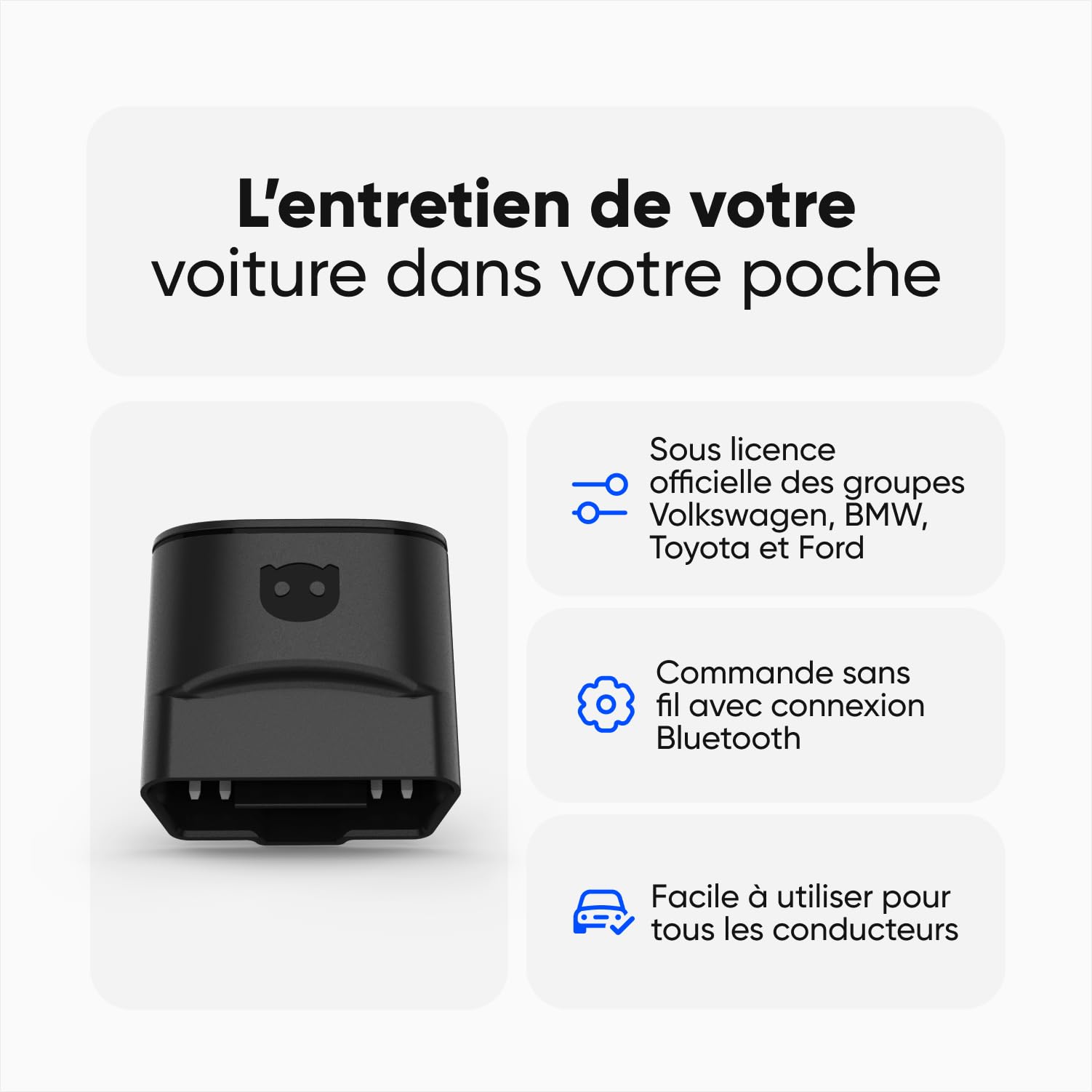 OBDeleven 3 Lecteur de Codes OBD2 Diagnostic Bluetooth Scanner Auto pour Utilisation Quotidienne et Avancée, iOS et Android (OBDeleven 3)